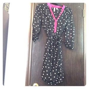 Tacera Black white polka dot dress. Size Medium.